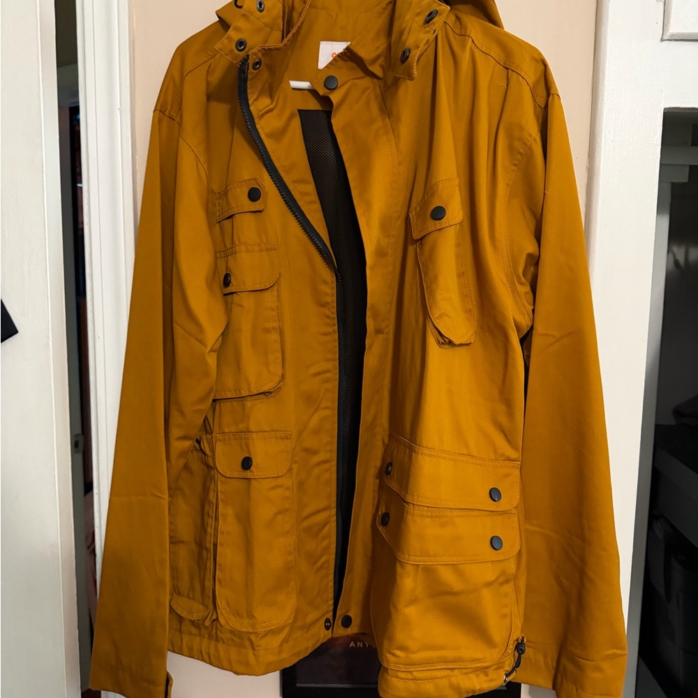 Checks Men's Hooded Field Jacket in Mustard New Zealand